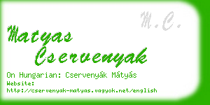 matyas cservenyak business card
